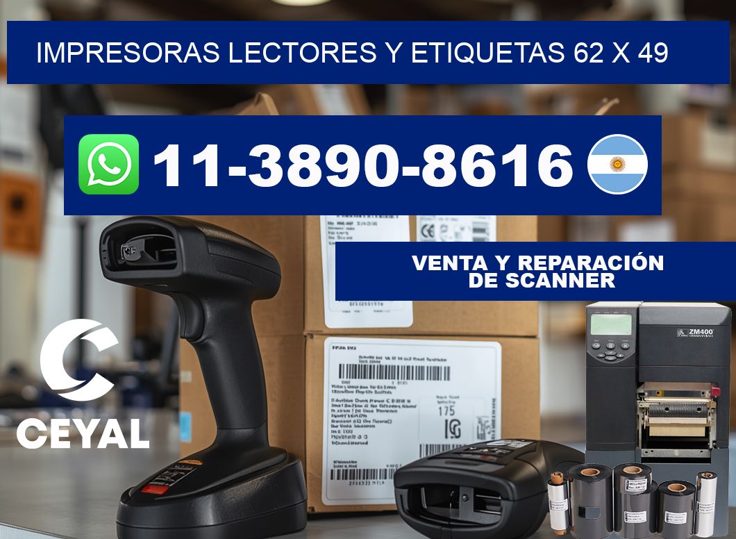 impresoras lectores y etiquetas 62 x 49