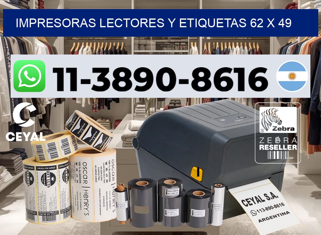 impresoras lectores y etiquetas 62 x 49