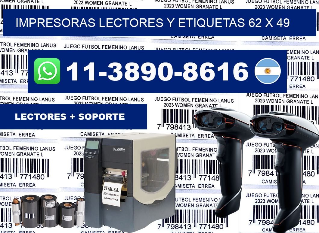 impresoras lectores y etiquetas 62 x 49