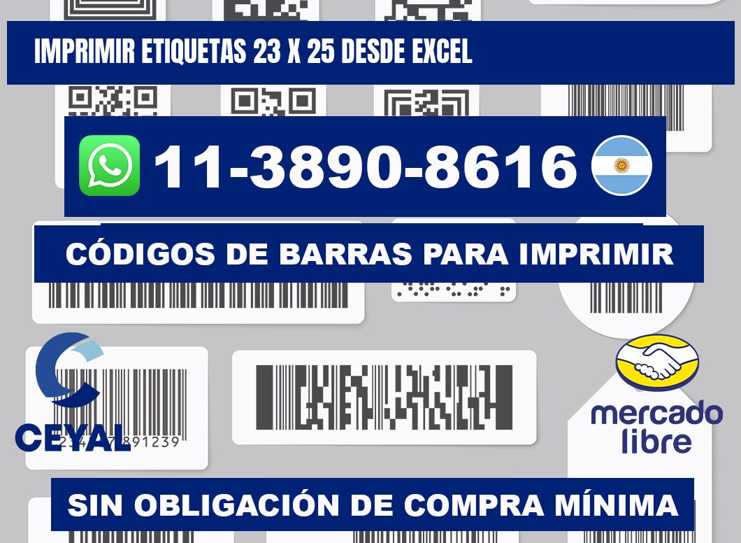 imprimir etiquetas 23 x 25 desde excel