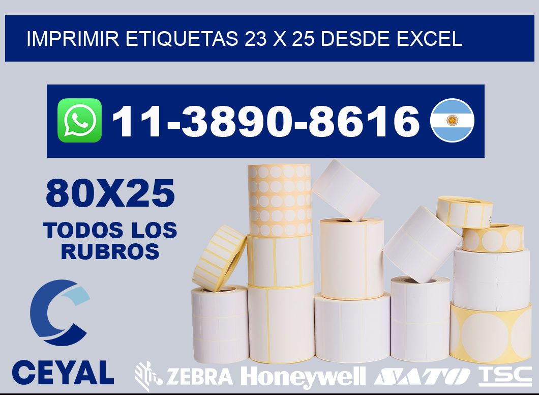 imprimir etiquetas 23 x 25 desde excel
