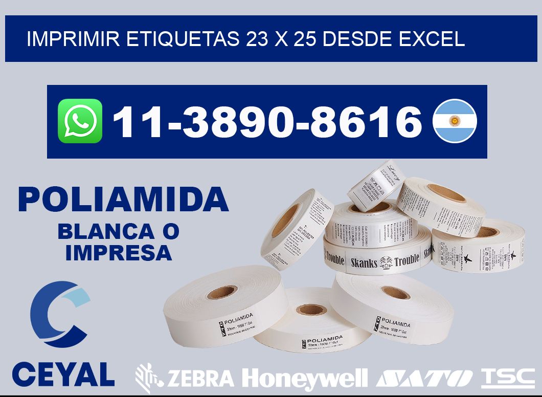 imprimir etiquetas 23 x 25 desde excel