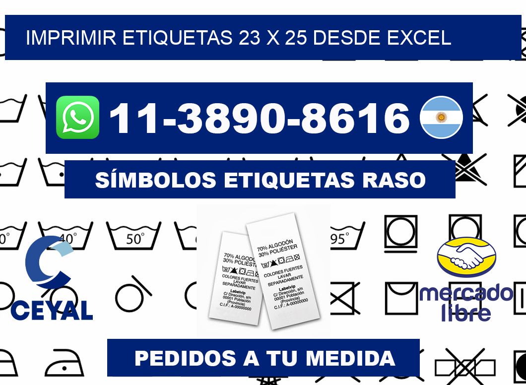 imprimir etiquetas 23 x 25 desde excel