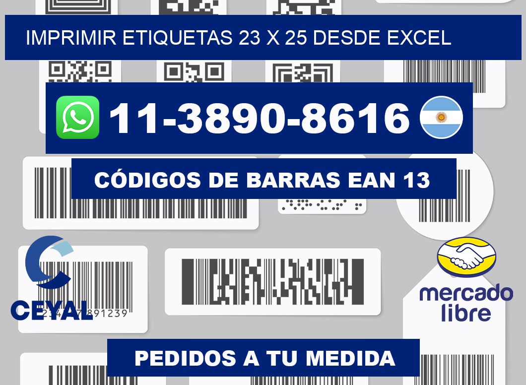 imprimir etiquetas 23 x 25 desde excel