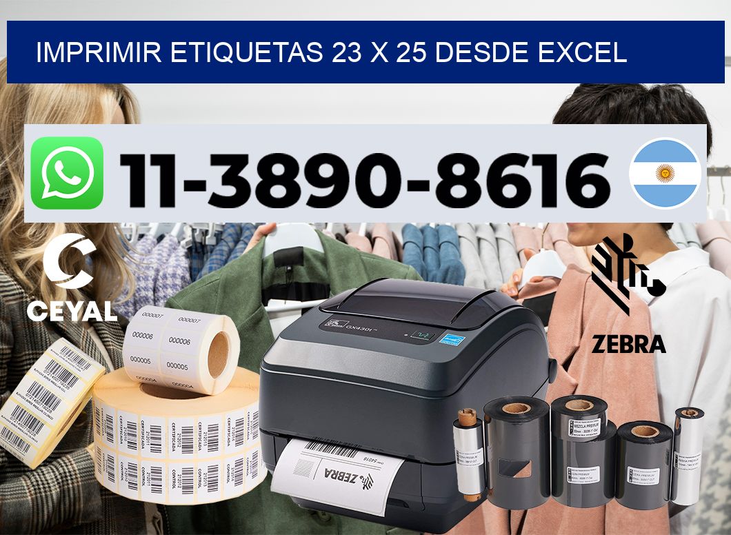 imprimir etiquetas 23 x 25 desde excel
