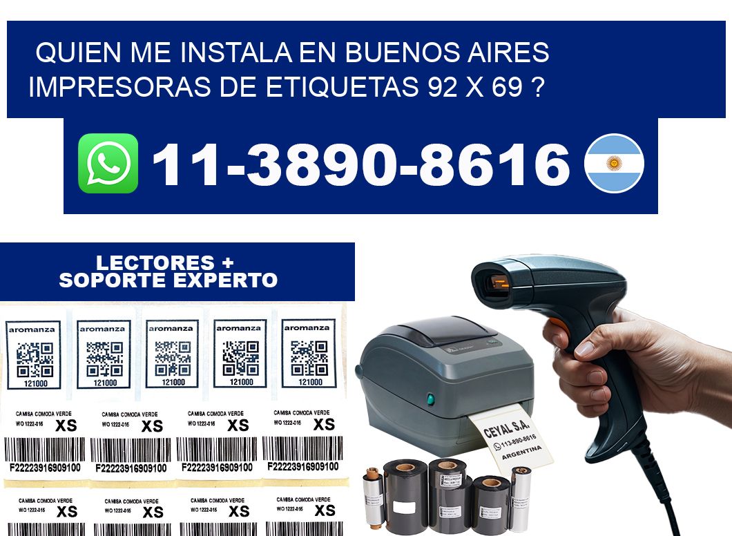 quien me instala en buenos aires impresoras de etiquetas 92 x 69 ?