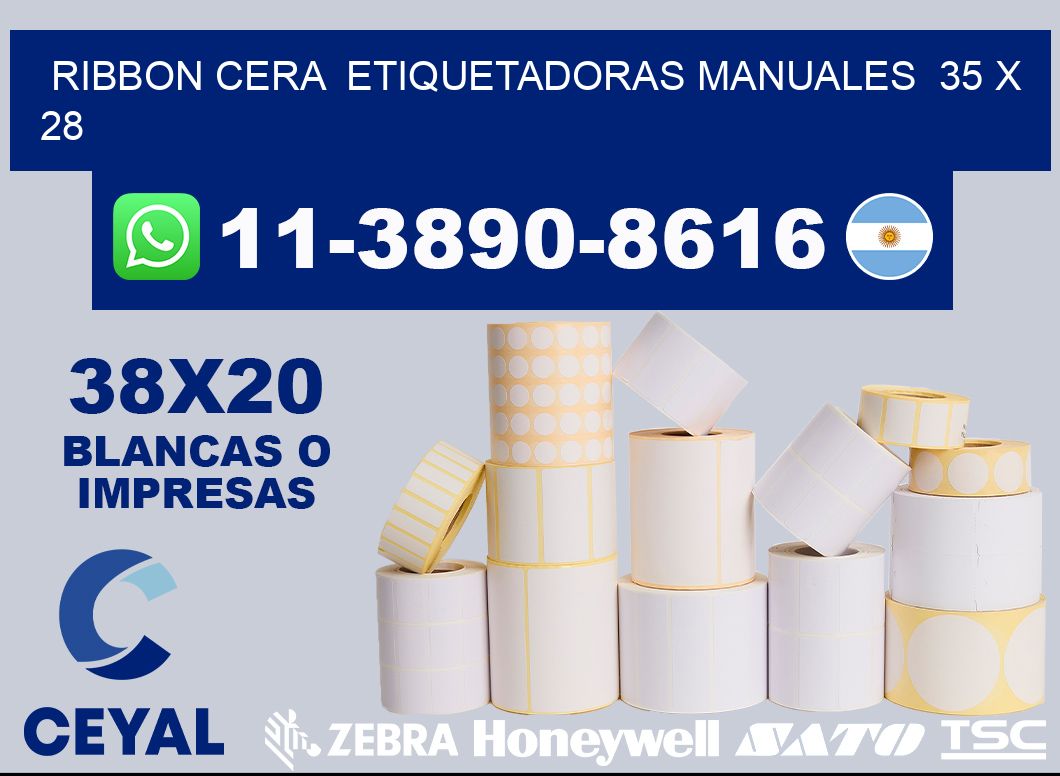 ribbon cera  Etiquetadoras Manuales  35 x 28