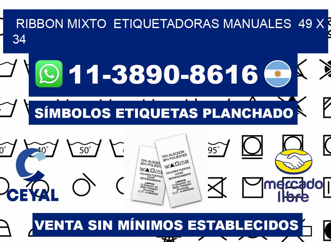 ribbon mixto  Etiquetadoras Manuales  49 x 34