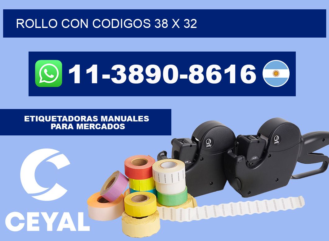 rollo con codigos 38 x 32