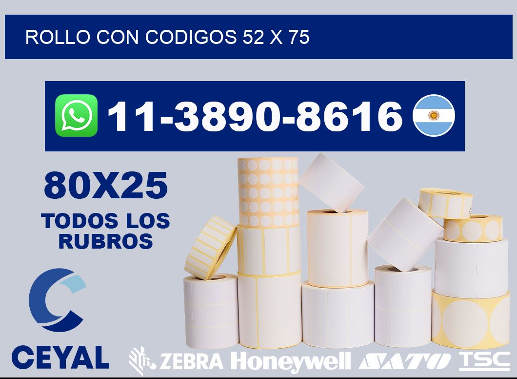 rollo con codigos 52 x 75