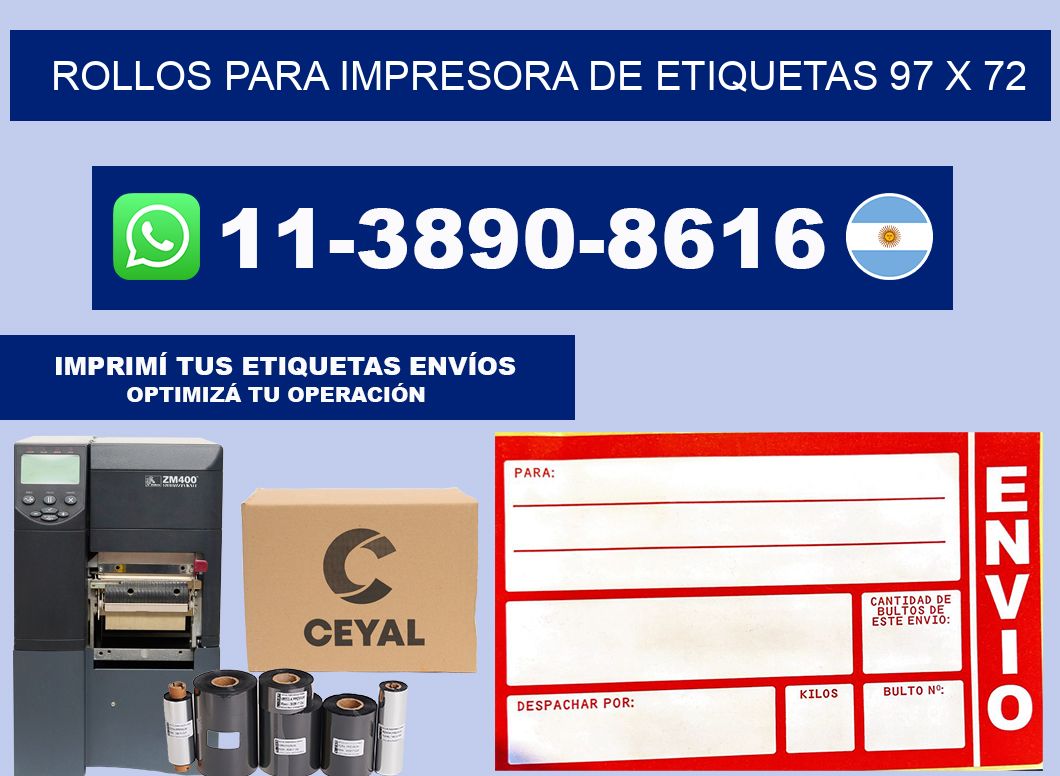 rollos para impresora de etiquetas 97 x 72