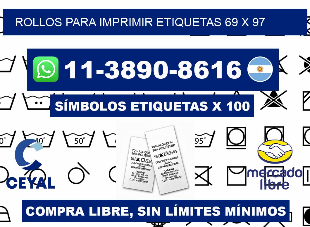 rollos para imprimir etiquetas 69 x 97