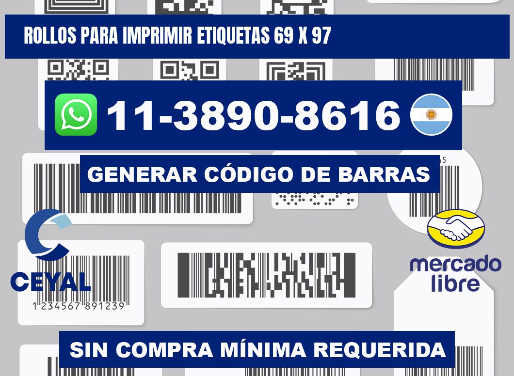 rollos para imprimir etiquetas 69 x 97