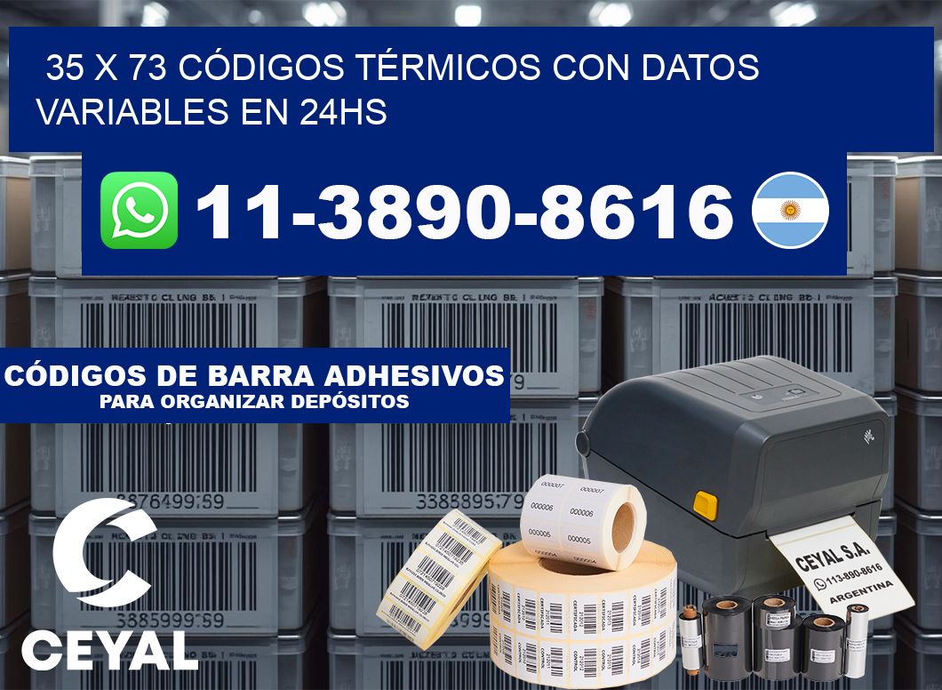 35 x 73 CÓDIGOS TÉRMICOS CON DATOS VARIABLES EN 24HS