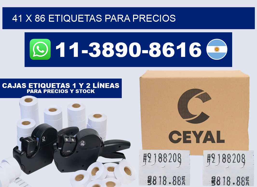 41 x 86 etiquetas para precios