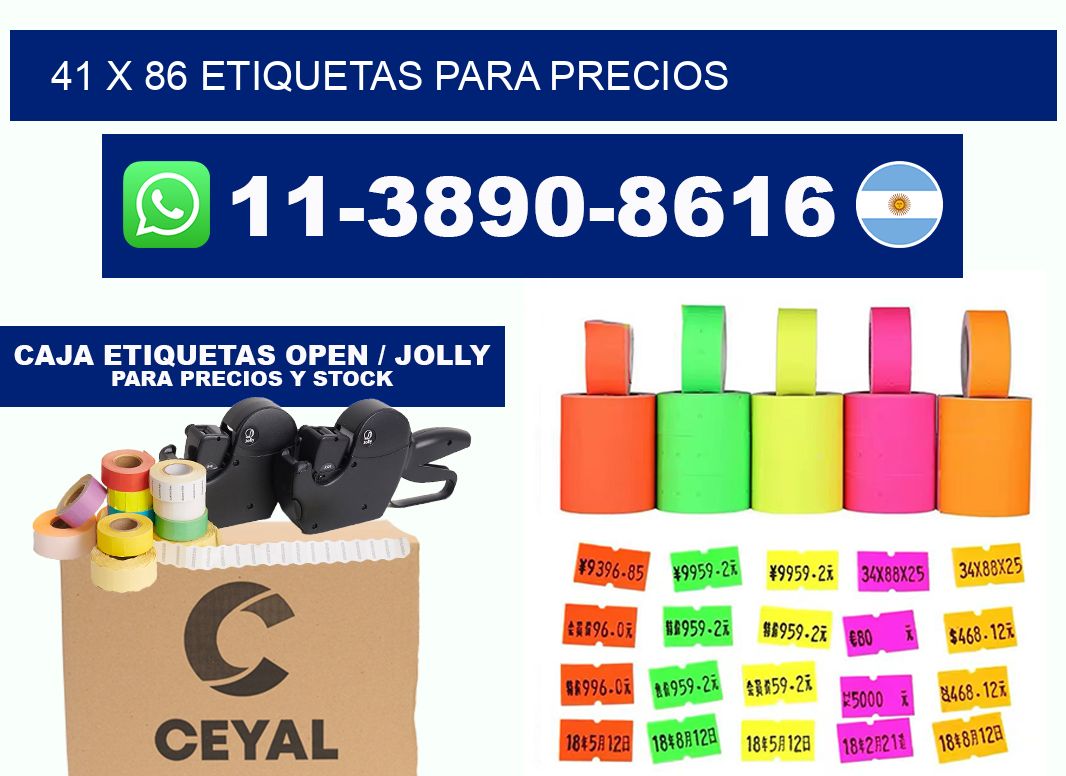 41 x 86 etiquetas para precios