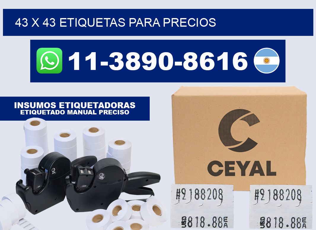 43 x 43 etiquetas para precios