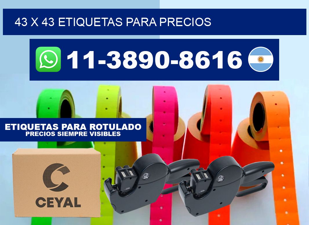 43 x 43 etiquetas para precios