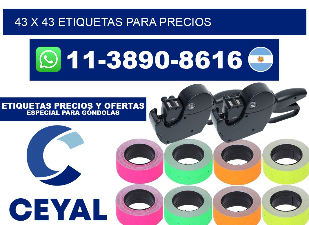 43 x 43 etiquetas para precios