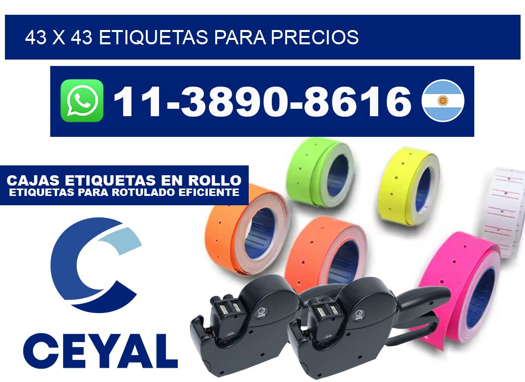 43 x 43 etiquetas para precios