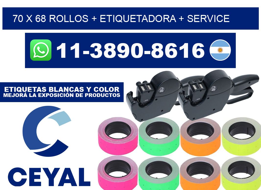 70 x 68 rollos + etiquetadora + service