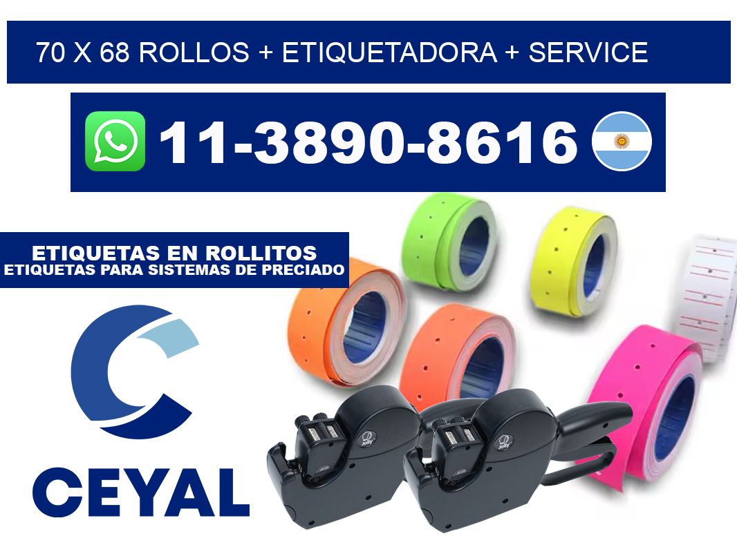 70 x 68 rollos + etiquetadora + service