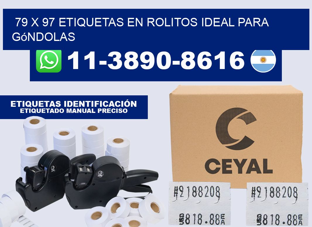 79 x 97 etiquetas en rolitos ideal para góndolas
