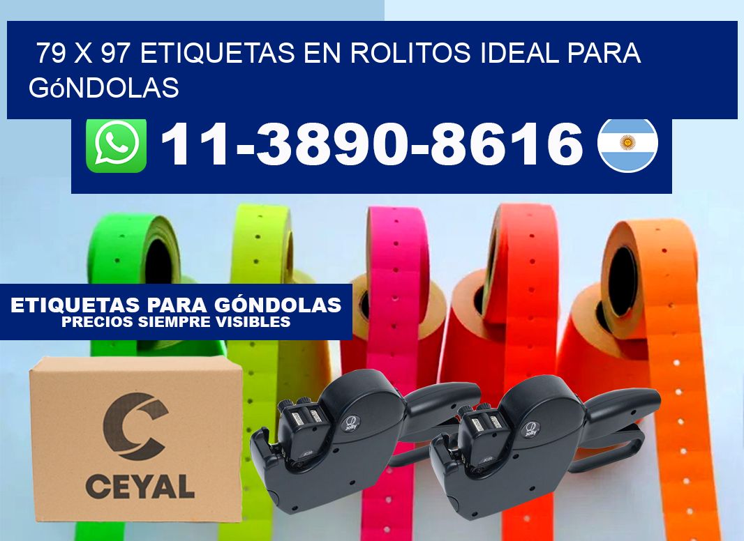 79 x 97 etiquetas en rolitos ideal para góndolas