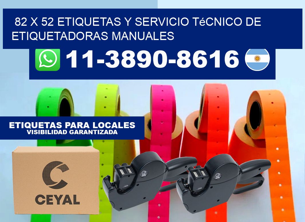 82 x 52 etiquetas y servicio técnico de etiquetadoras manuales