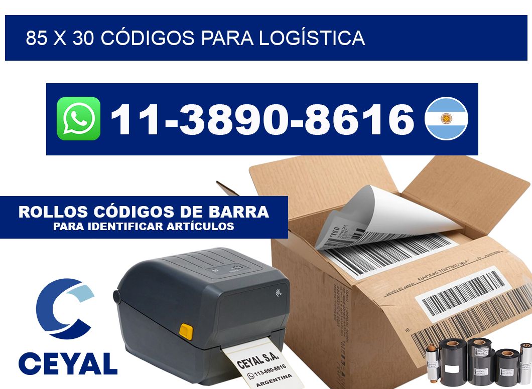 85 x 30 CÓDIGOS PARA LOGÍSTICA