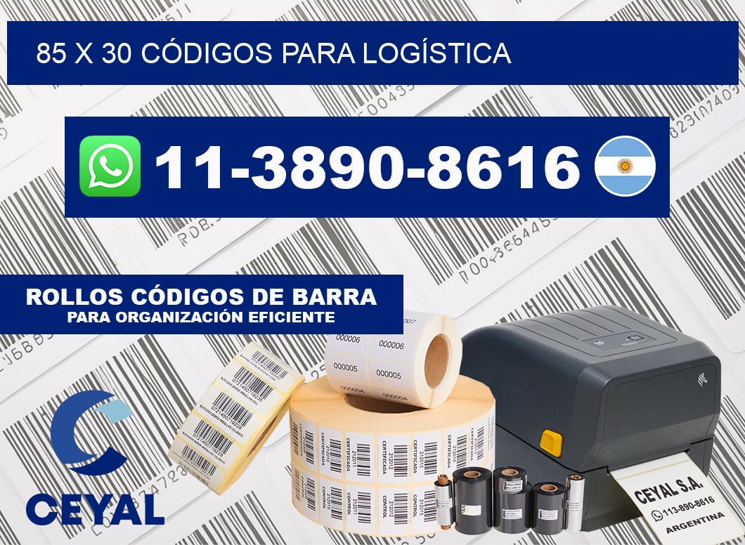 85 x 30 CÓDIGOS PARA LOGÍSTICA