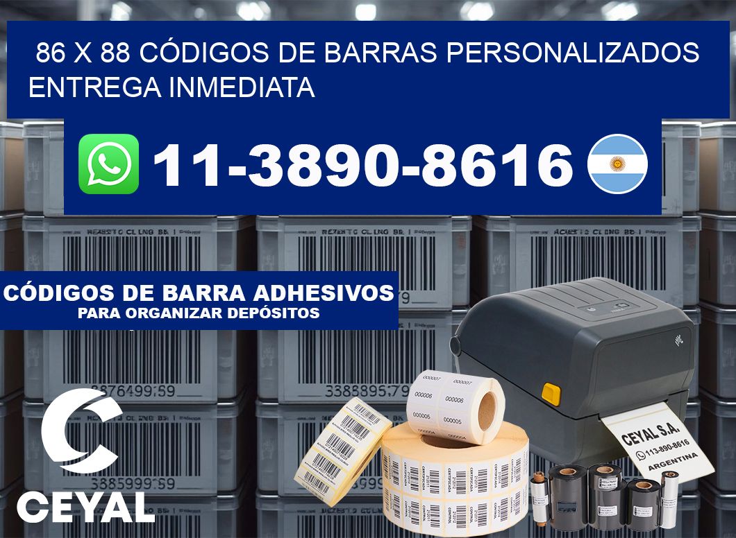 86 x 88 CÓDIGOS DE BARRAS PERSONALIZADOS ENTREGA INMEDIATA