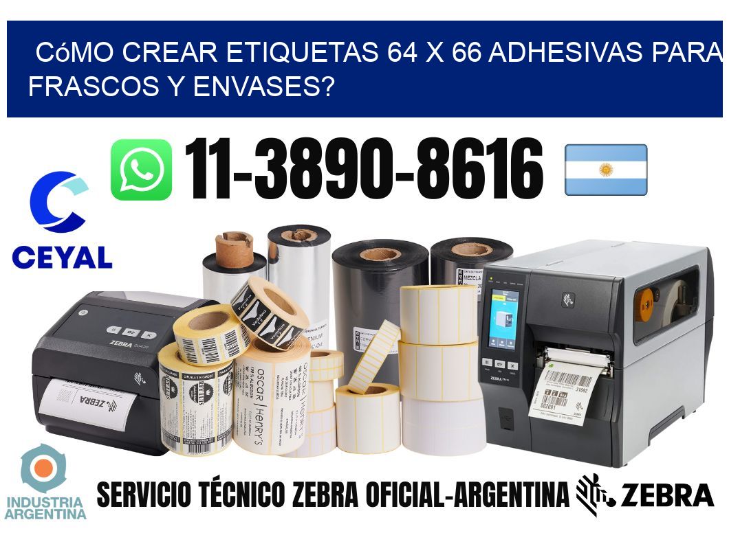 Cómo crear etiquetas 64 x 66 adhesivas para frascos y envases?