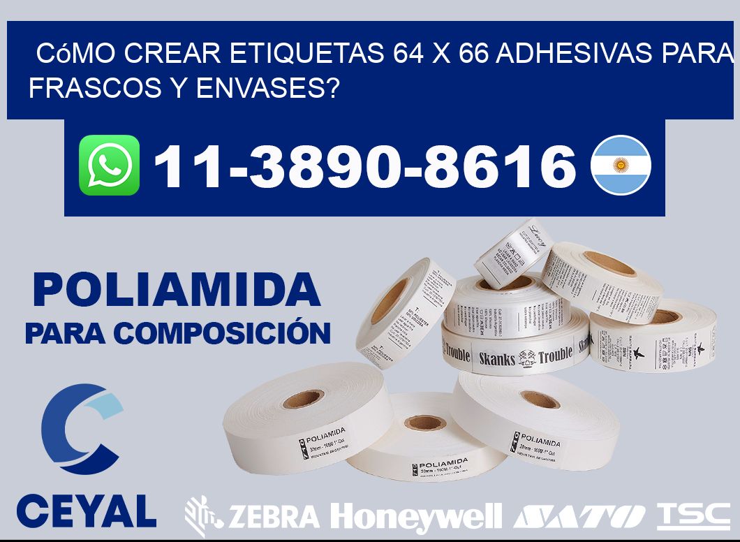 Cómo crear etiquetas 64 x 66 adhesivas para frascos y envases?