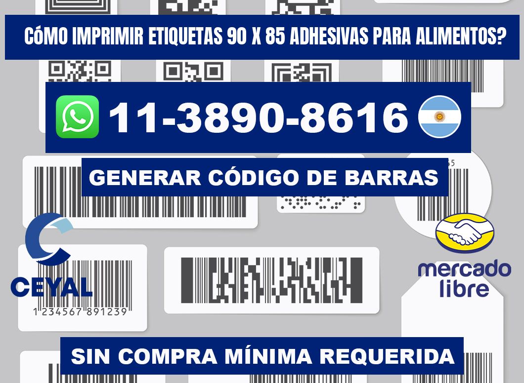Cómo imprimir etiquetas 90 x 85 adhesivas para alimentos?