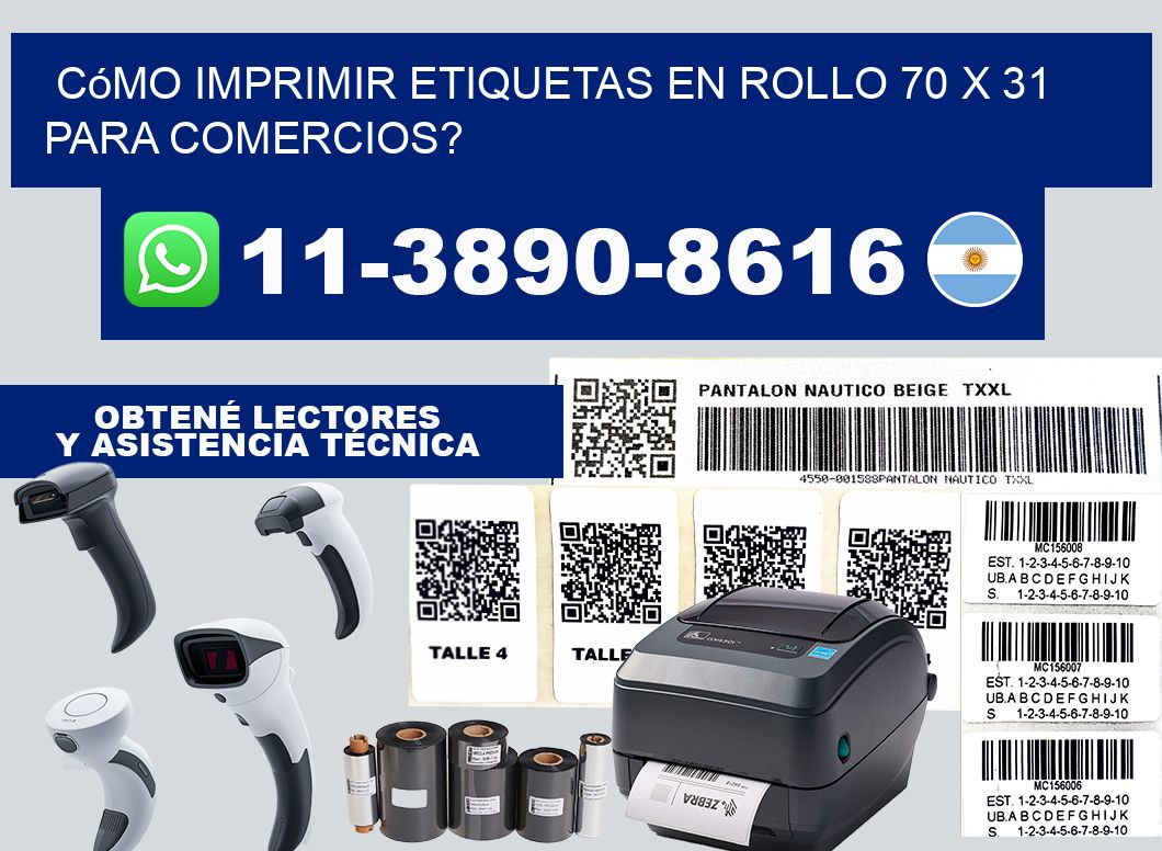 Cómo imprimir etiquetas en rollo 70 x 31 para comercios?
