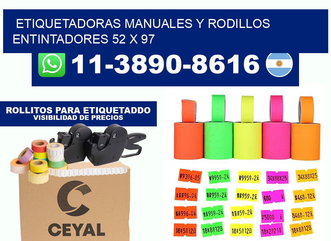Etiquetadoras manuales y rodillos entintadores 52 x 97