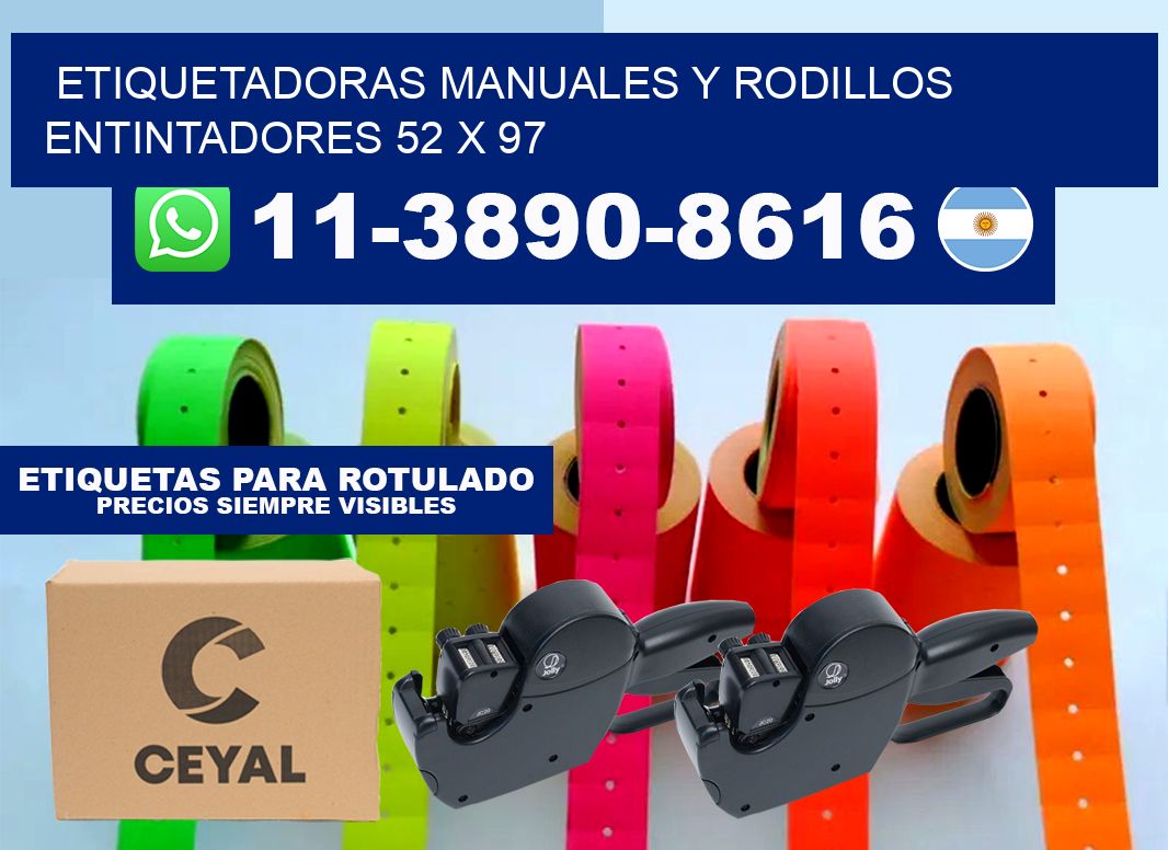 Etiquetadoras manuales y rodillos entintadores 52 x 97