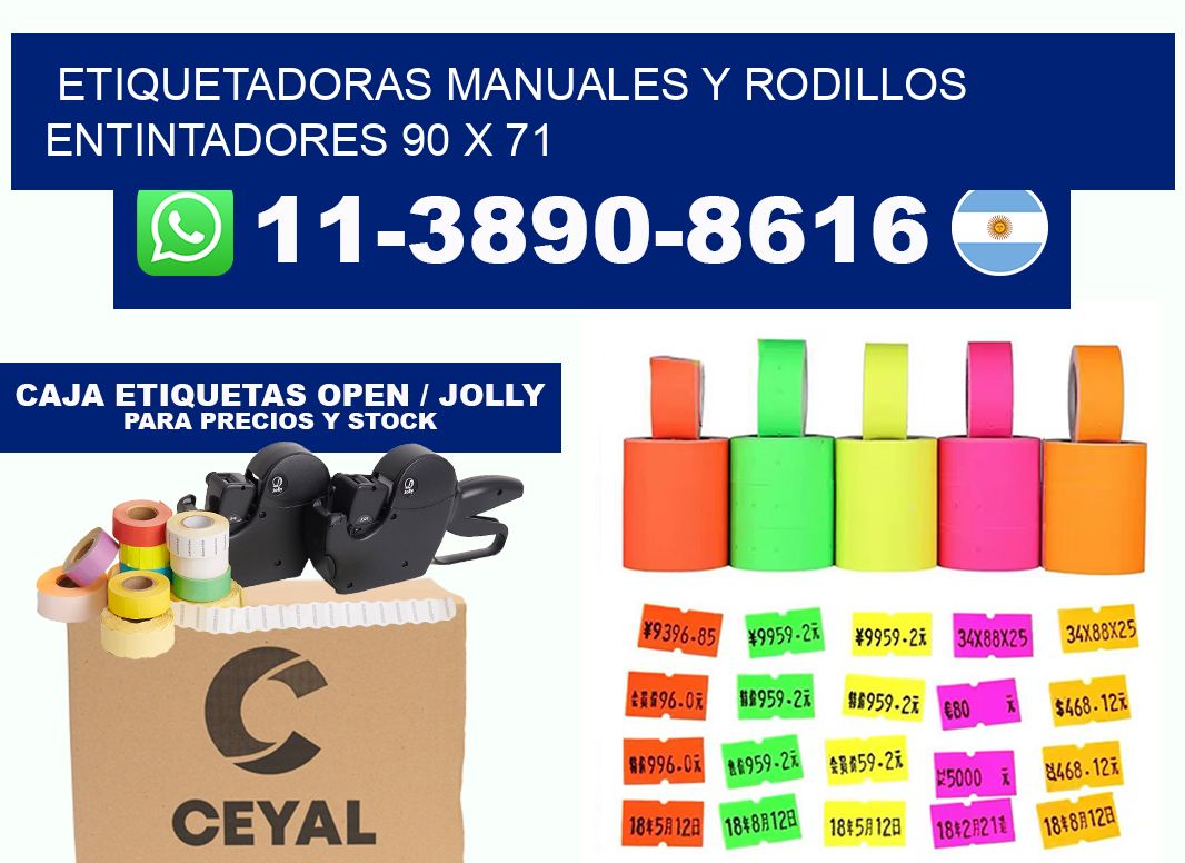Etiquetadoras manuales y rodillos entintadores 90 x 71