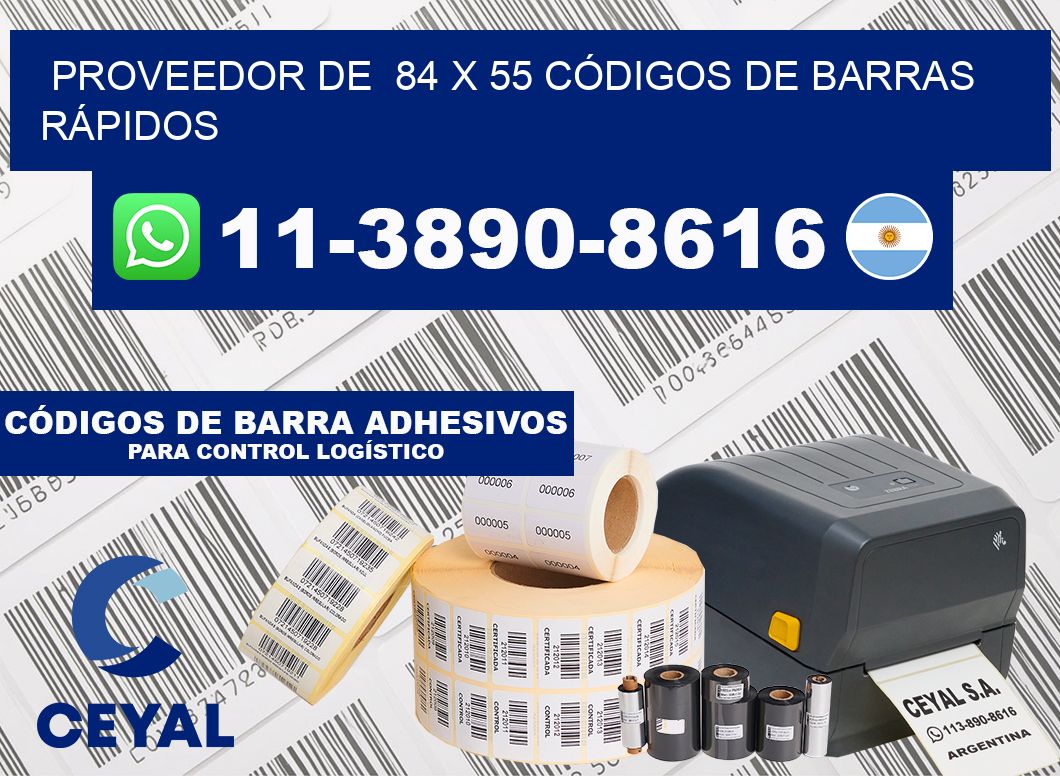 PROVEEDOR DE  84 x 55 CÓDIGOS DE BARRAS RÁPIDOS