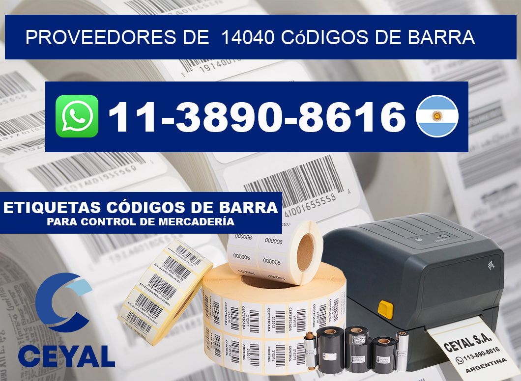 Proveedores de  14040 códigos de barra