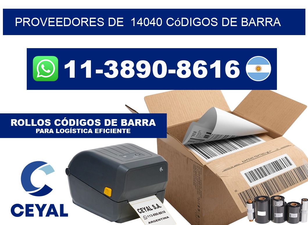 Proveedores de  14040 códigos de barra