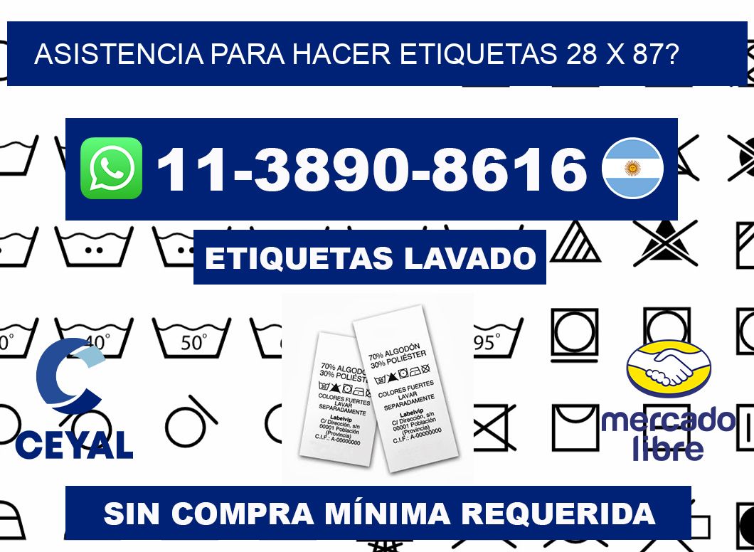 asistencia para hacer etiquetas 28 x 87?
