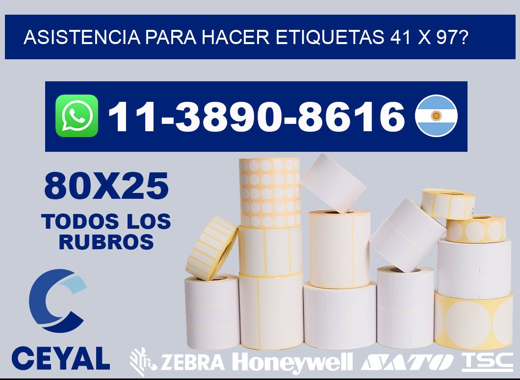 asistencia para hacer etiquetas 41 x 97?