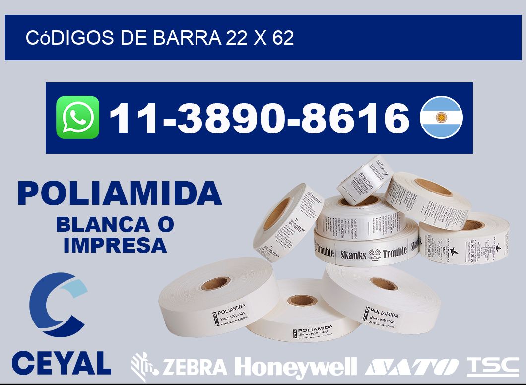 códigos de barra 22 x 62