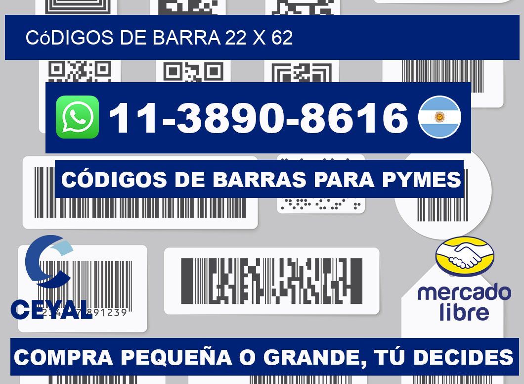 códigos de barra 22 x 62