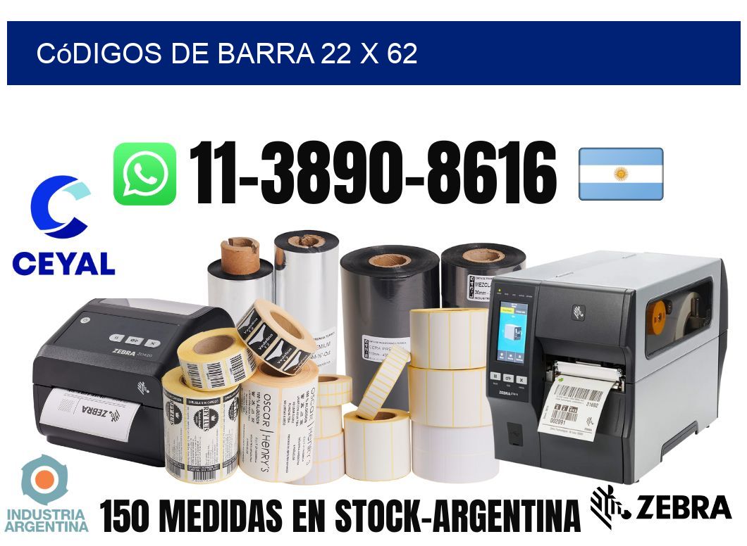 códigos de barra 22 x 62