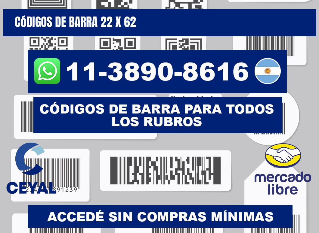 códigos de barra 22 x 62