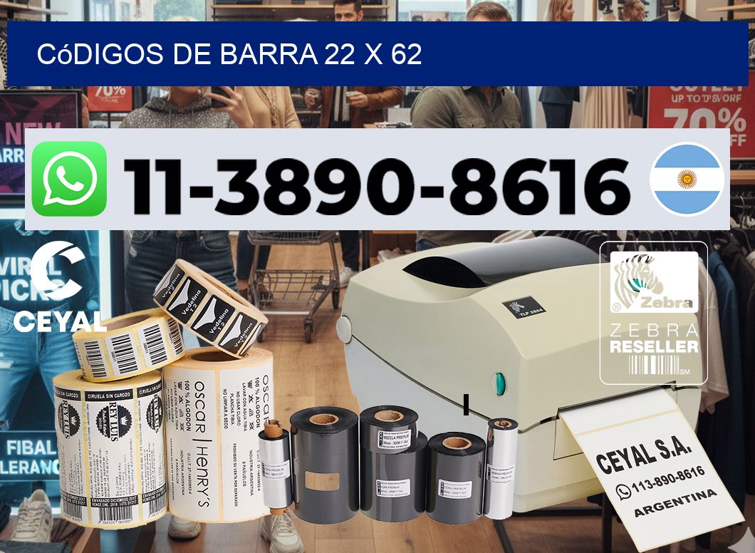 códigos de barra 22 x 62