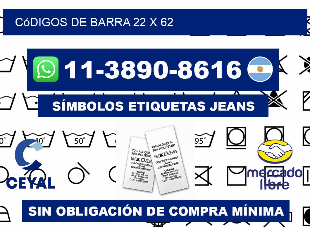 códigos de barra 22 x 62